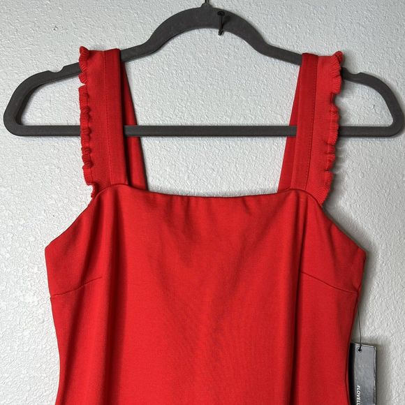 Lulu's Red Ruffle Strap Dress - Picture 4 of 6
